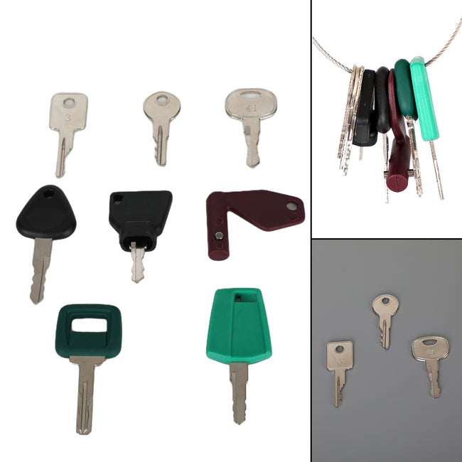 For Volvo Heavy Construction Equipment Ignition 8 Keys Set With Laser Cut Key
