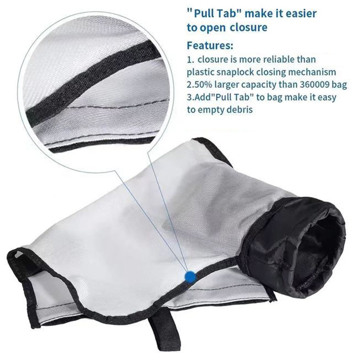 Black Pool Cleaner Filter Bag Accessories For Polaris Pool Cleaner 240 360