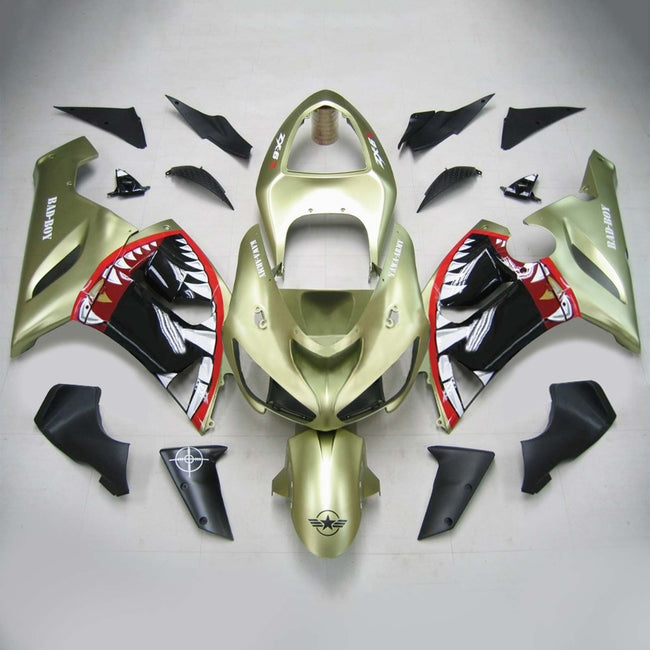 2005-2006 Kawasaki ZX6R 636 Amotopart Injection Fairing Kit Bodywork Plastic ABS #119