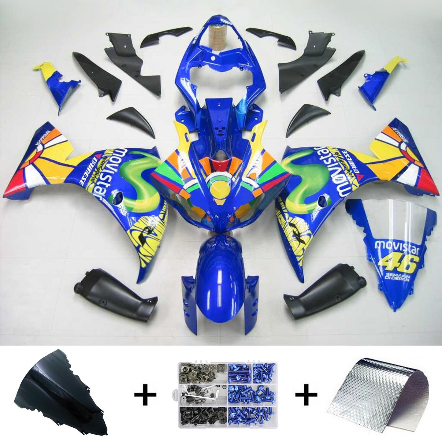 2009-2011 Yamaha YZF 1000 R1 Injection Fairing Kit Bodywork Plastic ABS #110