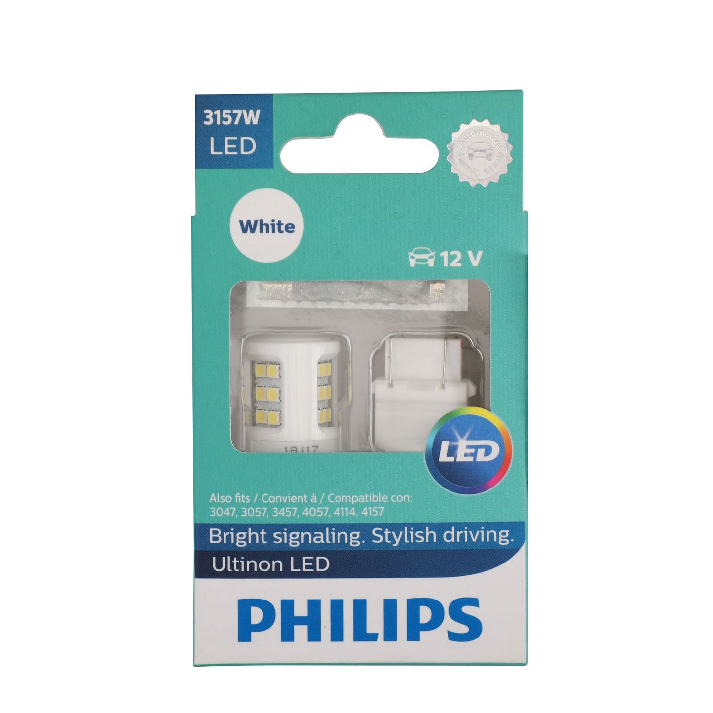 For Philips Ultinon Led Signal light 6000K W27/7W 12V2W 3157ULWX2