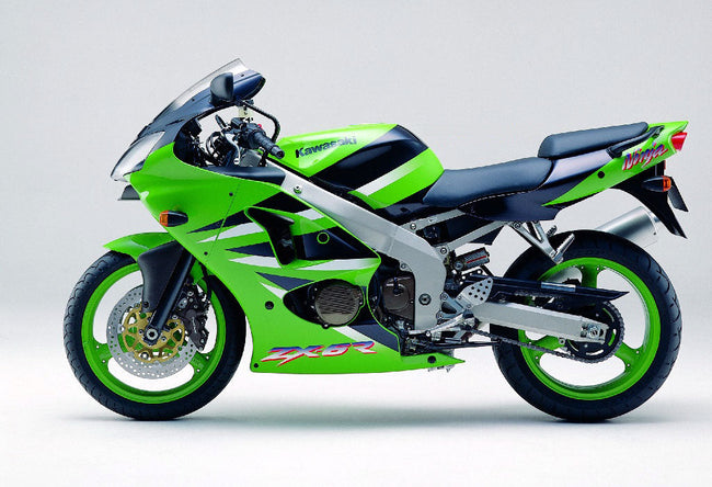 2000-2002 Kawasaki ZX6R 636/2005-2008 Kawasaki ZZR600 Amotopart Fairings Plastics Green Blue ZX6R Racing Customs Fairing