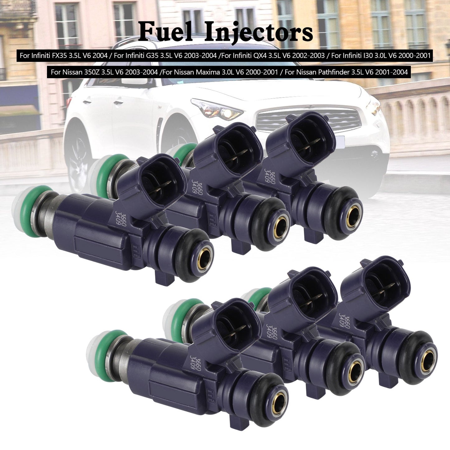 6PCS Fuel Injectors FBJC100 Fit Nissan 350Z 2003-04 Fit Infiniti G35 2003-2004