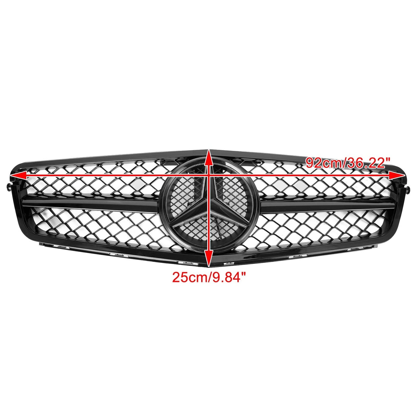 AMG 2008-2014 C-Class Benz W204 C300 C350 w/LED Front Bumper Car Grille Grill