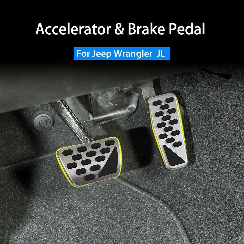No Drill Fuel Gas Brake Pedal Cover Fit For Wrangler JK 2018 + SIL