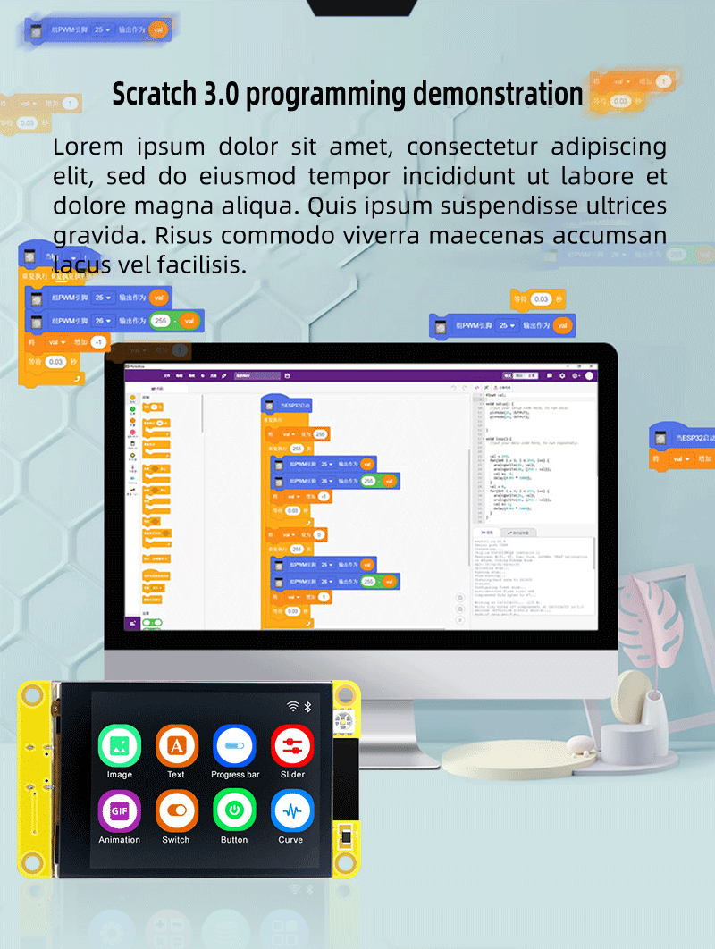 ESP32 Development Board Display WiFi Bluetooth Touch Screen LVGL Dual-Core CPU