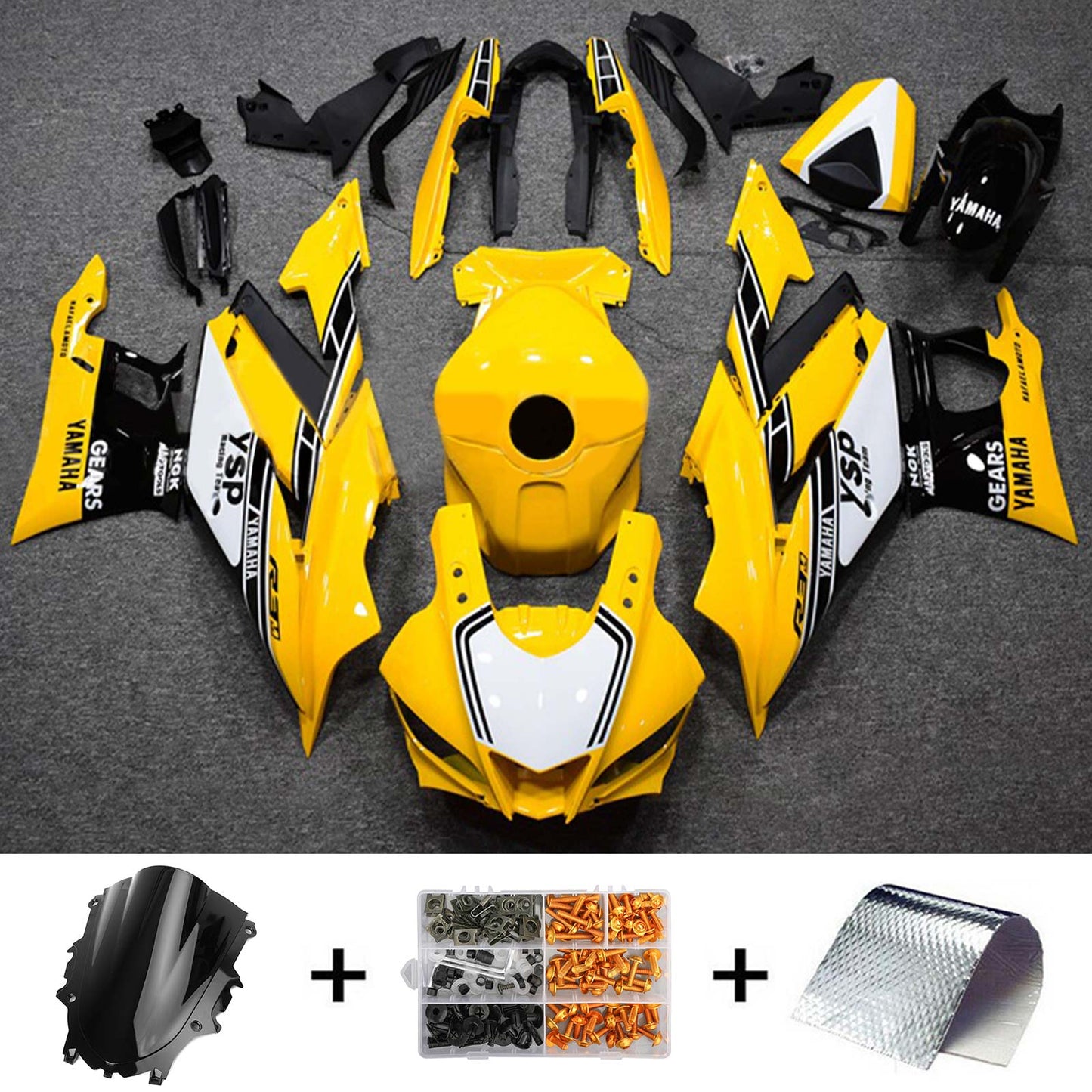 2019-2021 Yamaha YZF-R3 R25 Amotopart Injection Fairing Kit Bodywork Plastic ABS #117