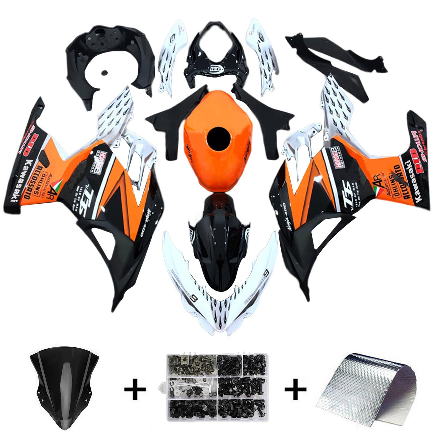 2018-2023=4 Kawasaki EX400 Ninja400 Fairing Kit Bodywork Plastic ABS