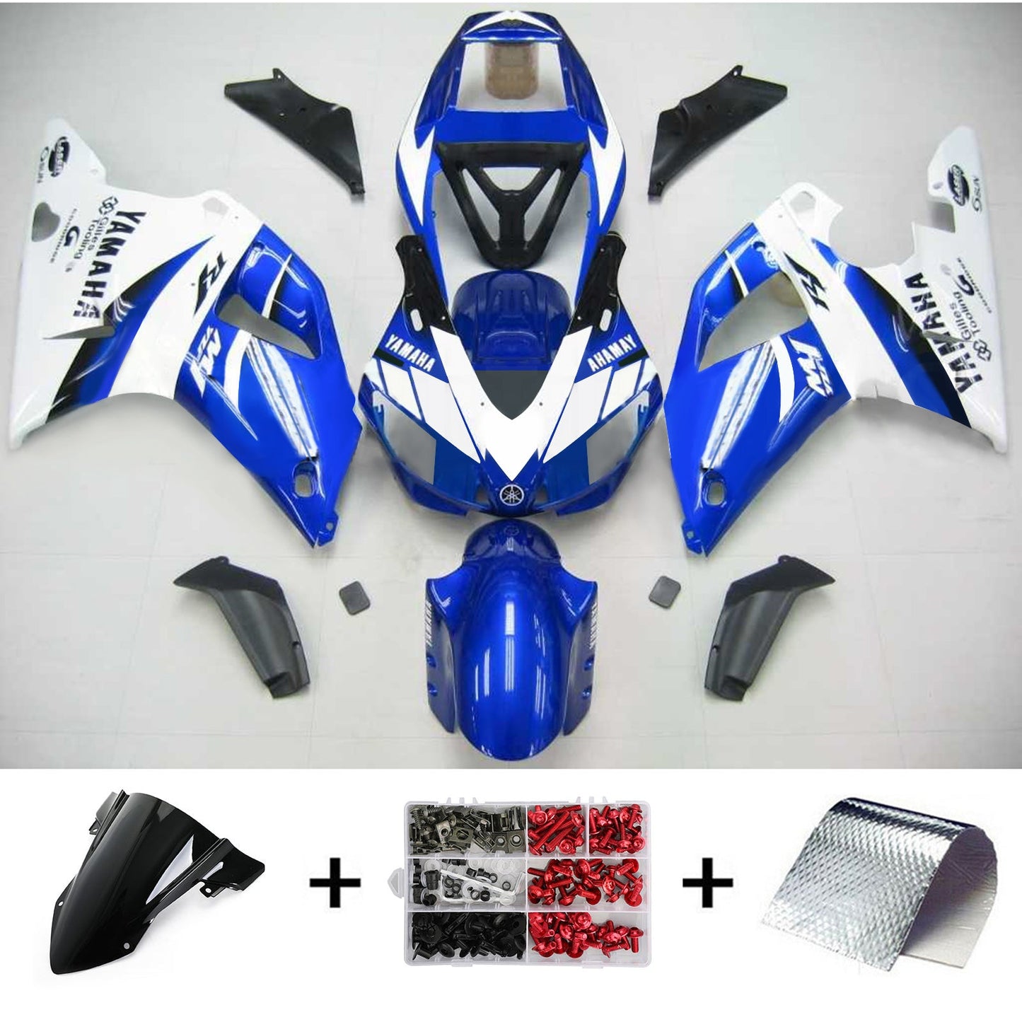 1998-1999 Yamaha YZF 1000 R1 Amotopart Injection Fairing Kit Bodywork Plastic ABS #101