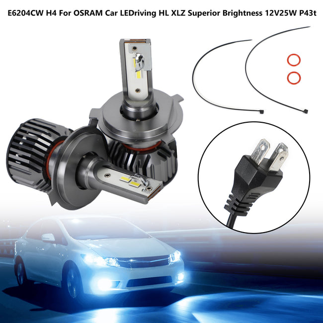 E6204CW H4 For OSRAM Car LEDriving HL XLZ Superior Brightness 12V25W P43t