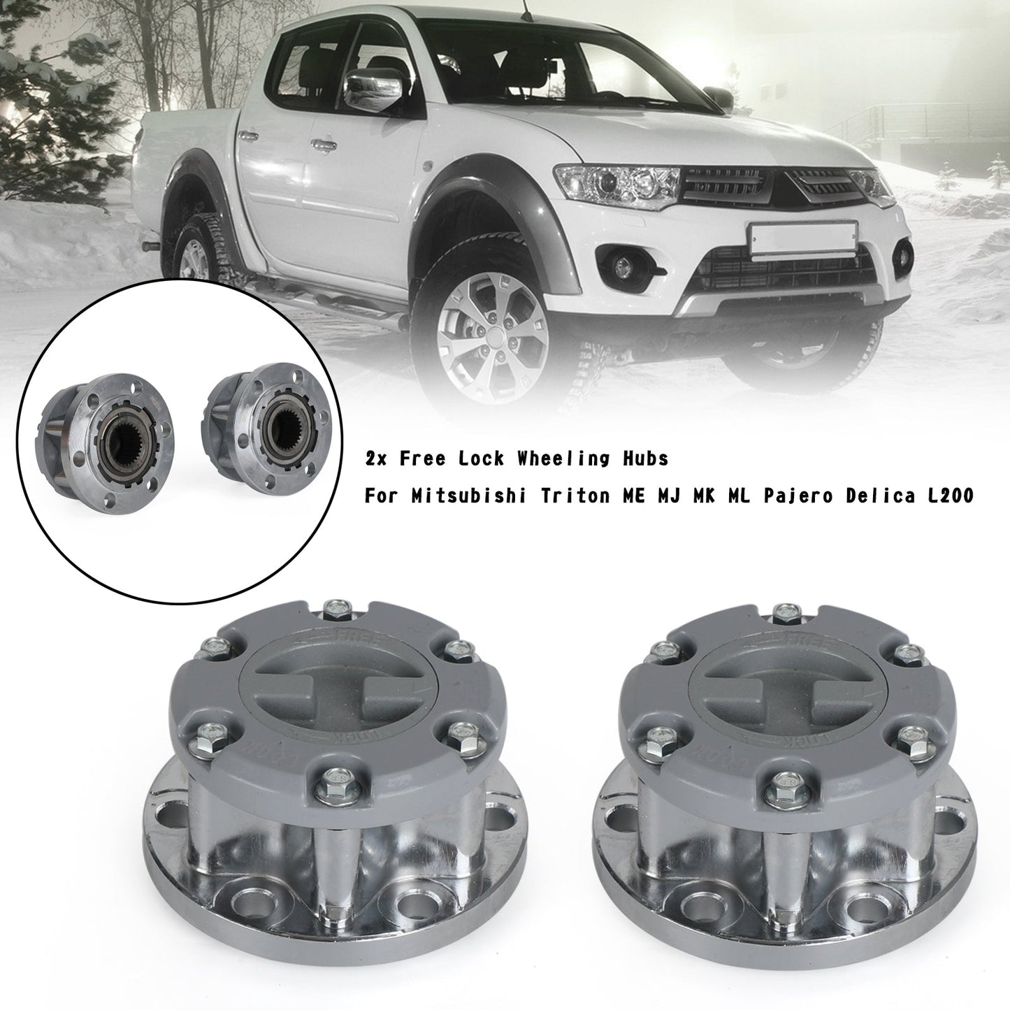 2x Free Lock Wheeling Hubs For Mitsubishi Triton ME MJ MK ML Pajero Delica L200