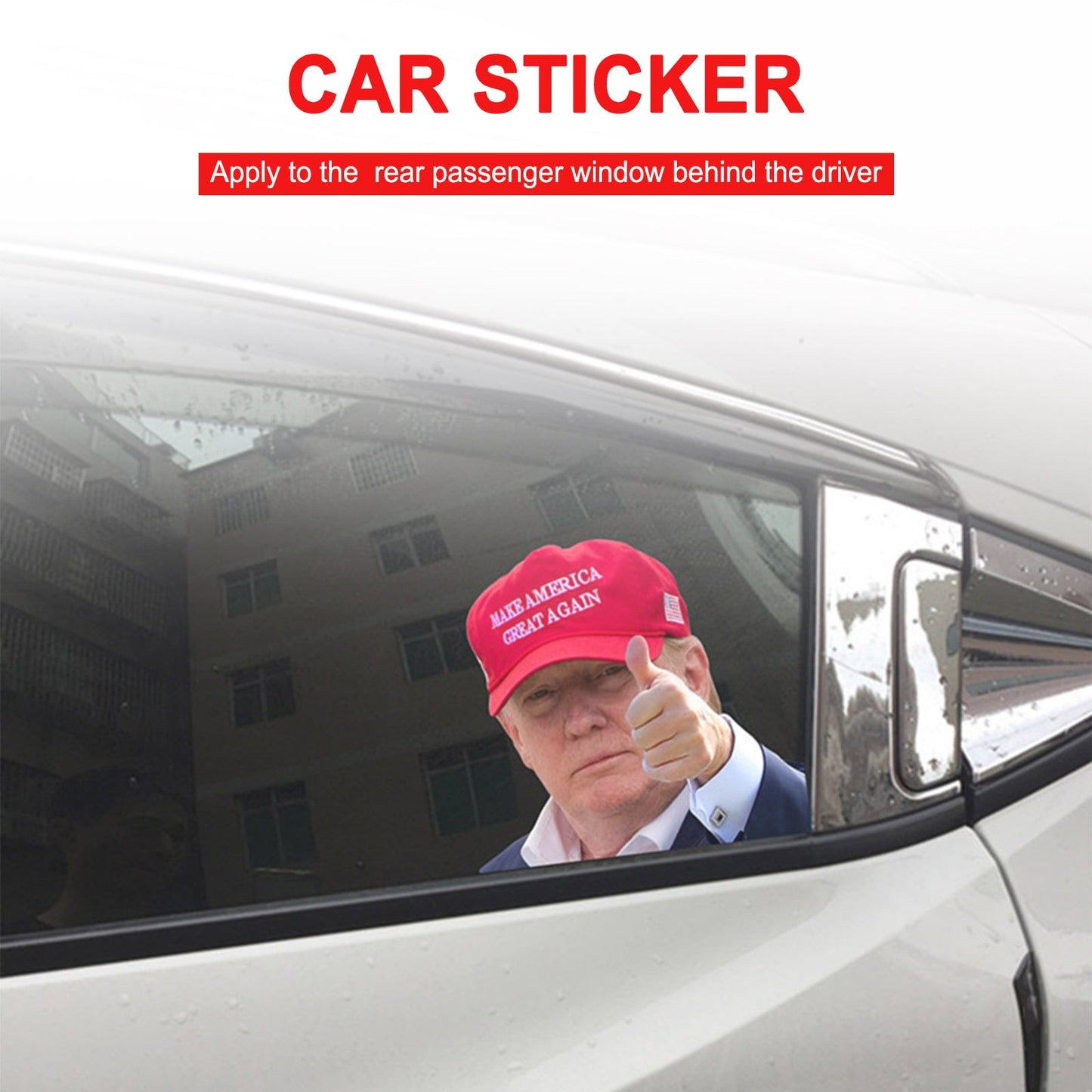 Car Window Sticker Life Person Size Passenger Ride With Trump President 2020 L