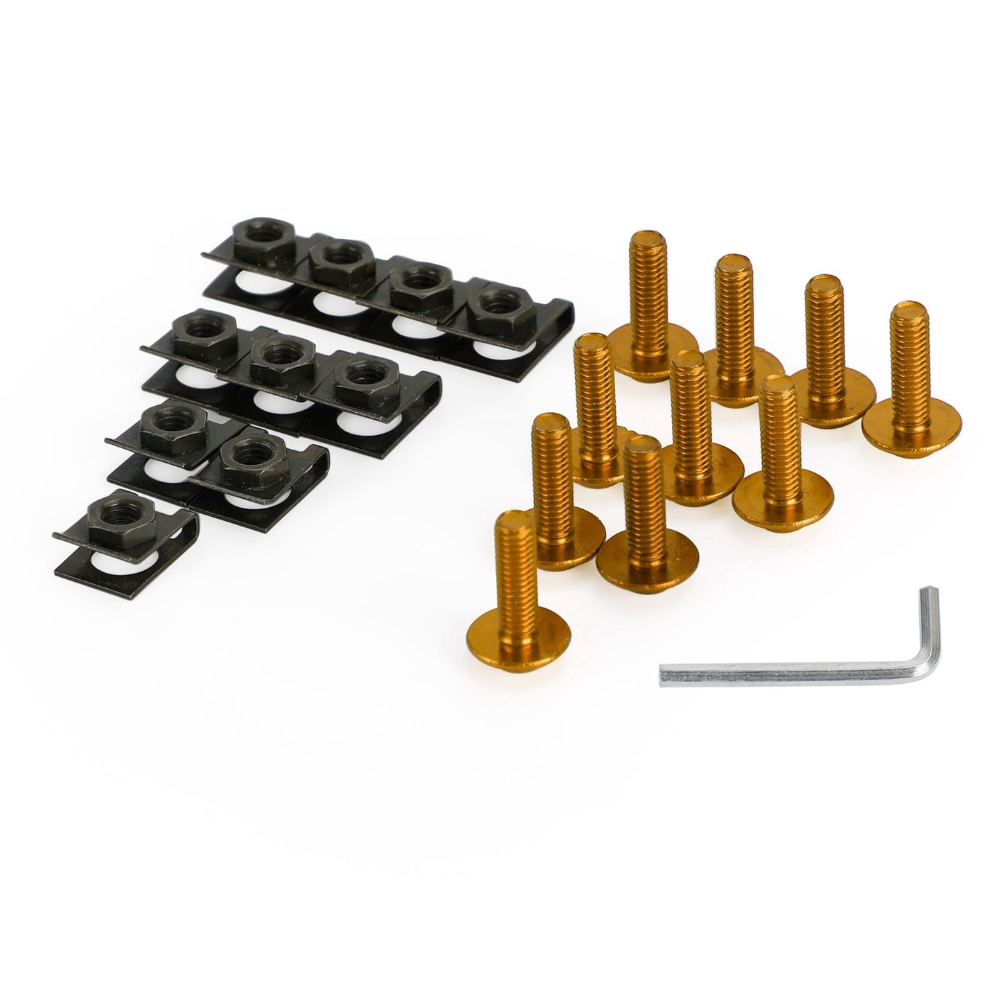 Motorcycle Aluminum Fairing Screen M6x20mm Screw Bolts Clips kit Black QTY 10