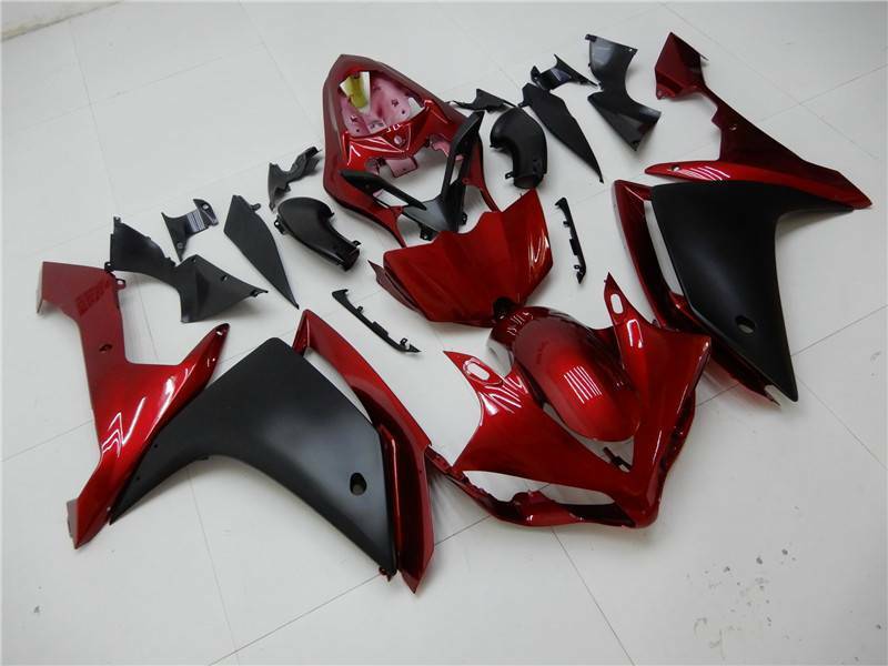 2007-2008 Yamaha YZF R1 Amotopart Fairing Black Red Fairing Kit