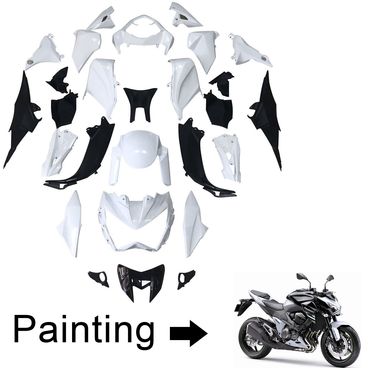 2013-2018 Kawasaki Z800 Amotopart Injection Fairing Kit Bodywork Plastic ABS #108