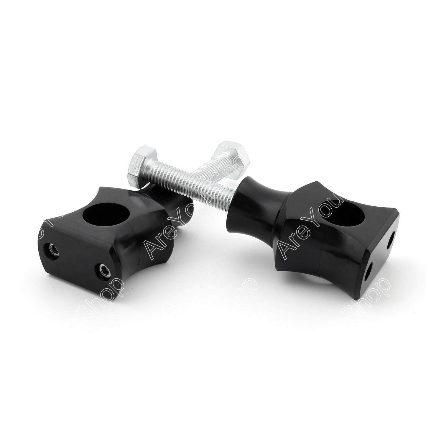 1" 25mm Black Handlebar Risers Clamp For Harley Fat Boy Dyna Sportster Touring