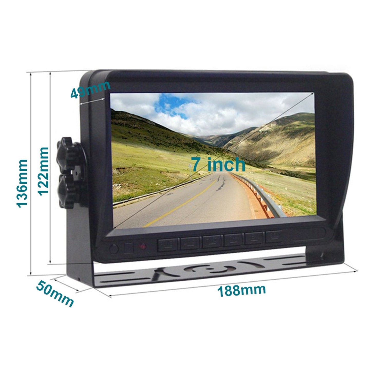 7" Truck Trailer 1080P Display 4CH Rear View Backup Camera Wireless AHD Kit