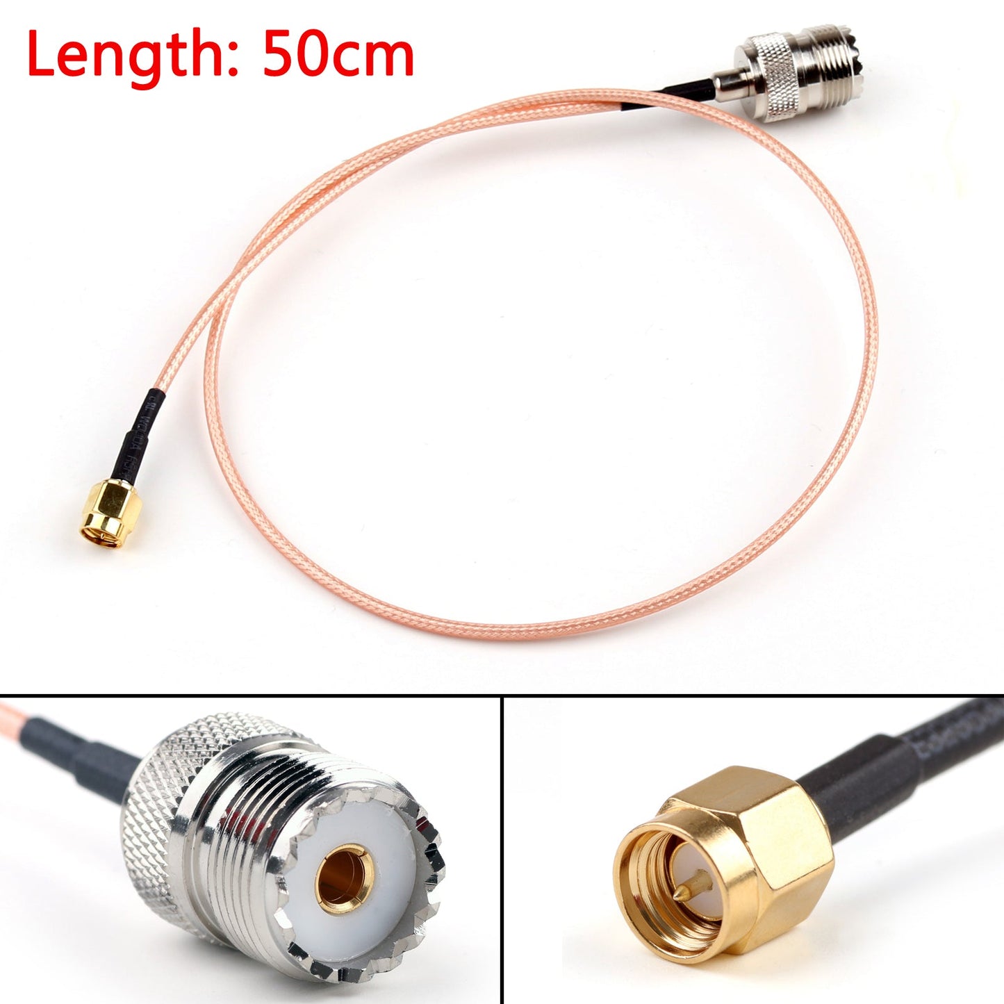 50cm RG316 Cable SMA Male Plug To SO239 UHF Female Jack Straight Pigtail 20in