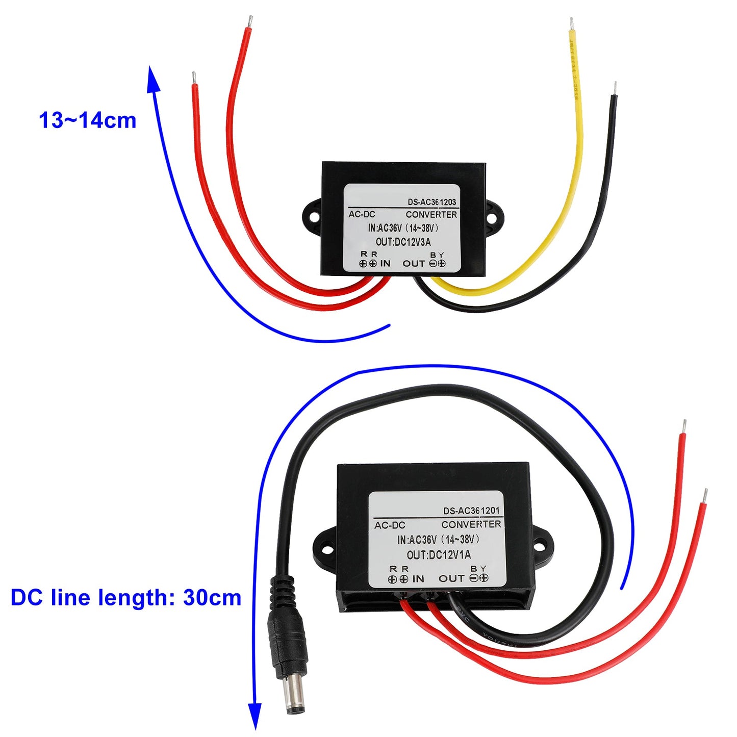 Waterproof AC-DC Converter AC 36V Step Down to DC12V Power Supply Module 1A