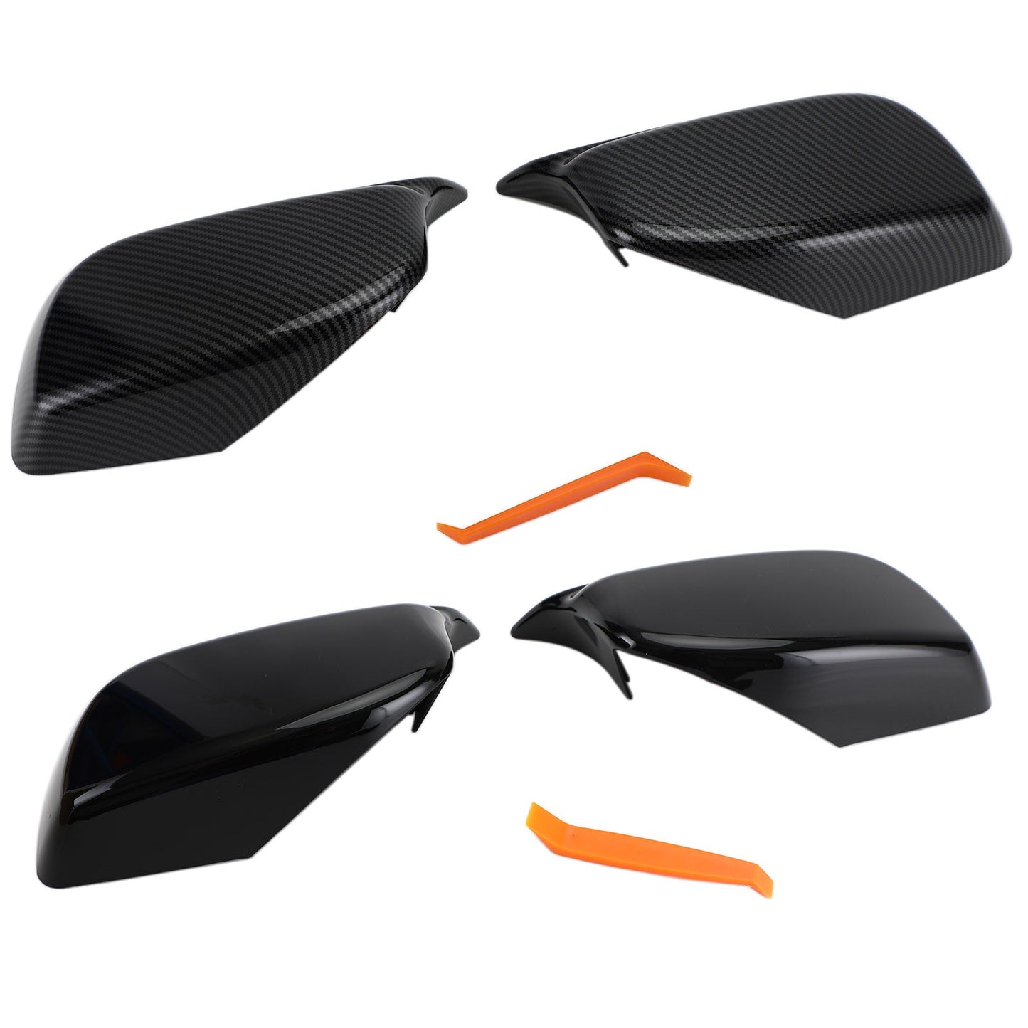 2x Carbon Rear View Side Mirror Cover Caps For BMW E60 5 Series 2004-2007