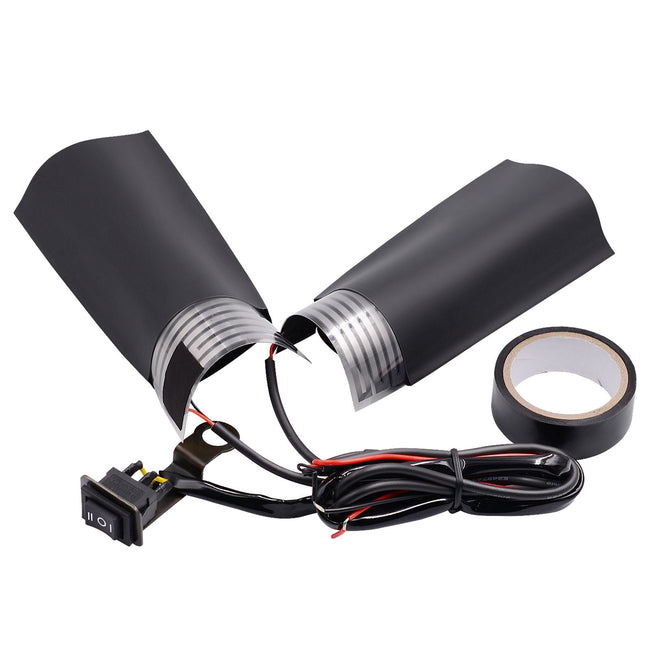 12V Warmer Heated Handlebar Shrinkable Hot Grips Bars Universal For Motorcycle