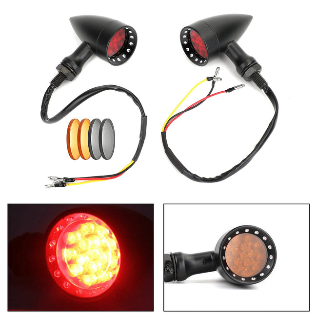 M10 Universal Moto Turn Signal Light Indicators Blinker Bullet Lamp