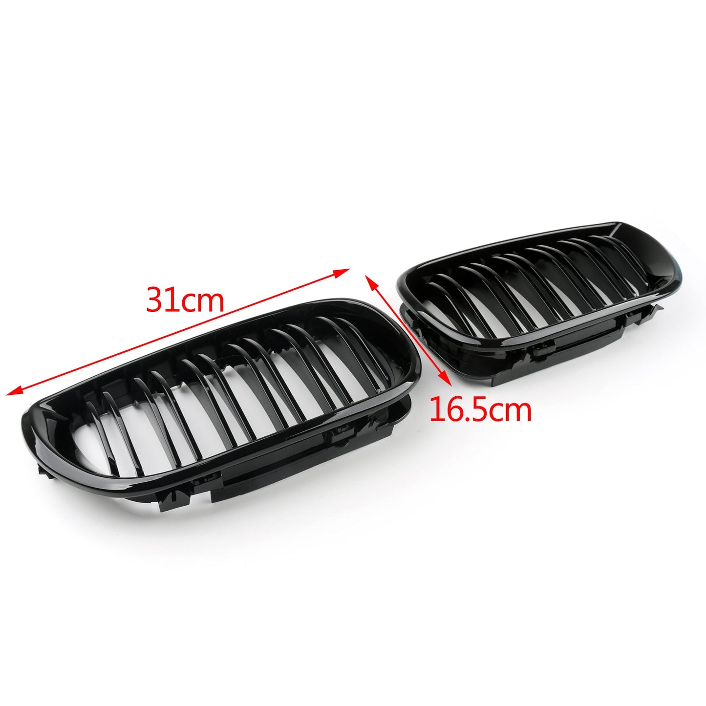 Front Gloss Blk Kidney Grills Grille Cover For BMW E46 3 Series 4Door 2002-2005