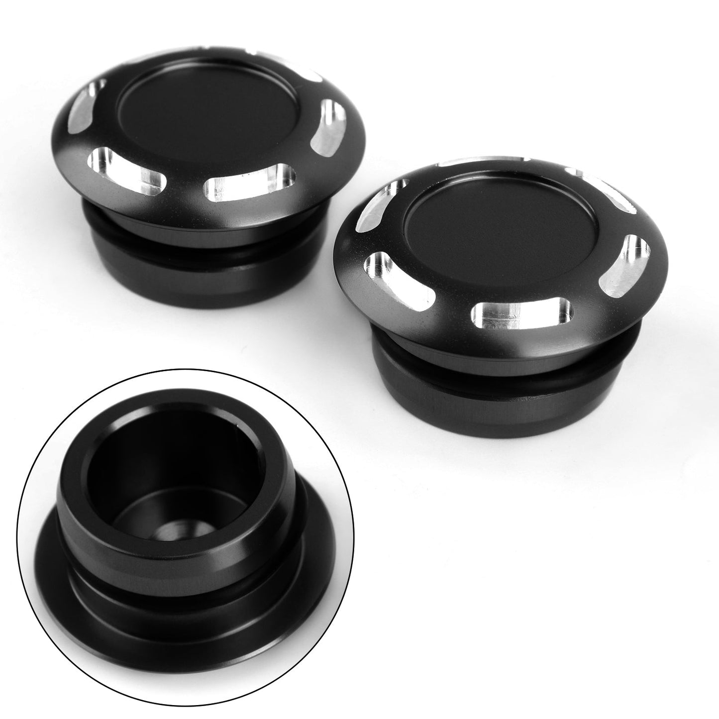 CNC Billet Aluminum Hole Frame Plug Cap Cover Set For Yamaha Tenere 700 T7 T700 2019-2020 BLK