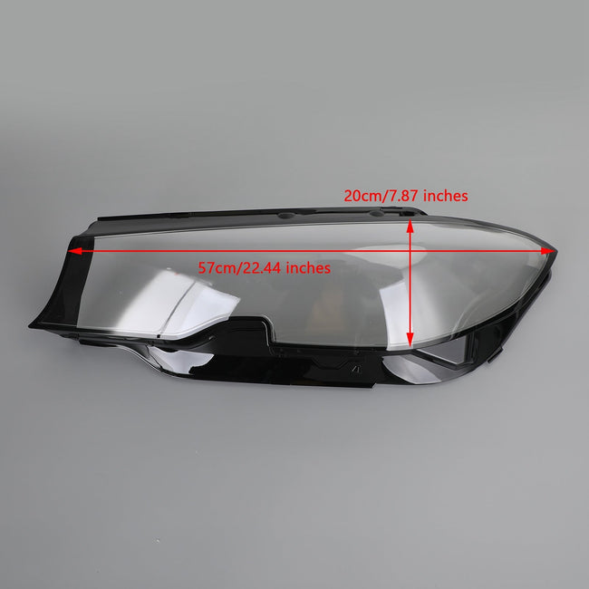 Left +Right Headlight Lens Plastic Cover Shell For BMW 3 Series G20 G21 19-21