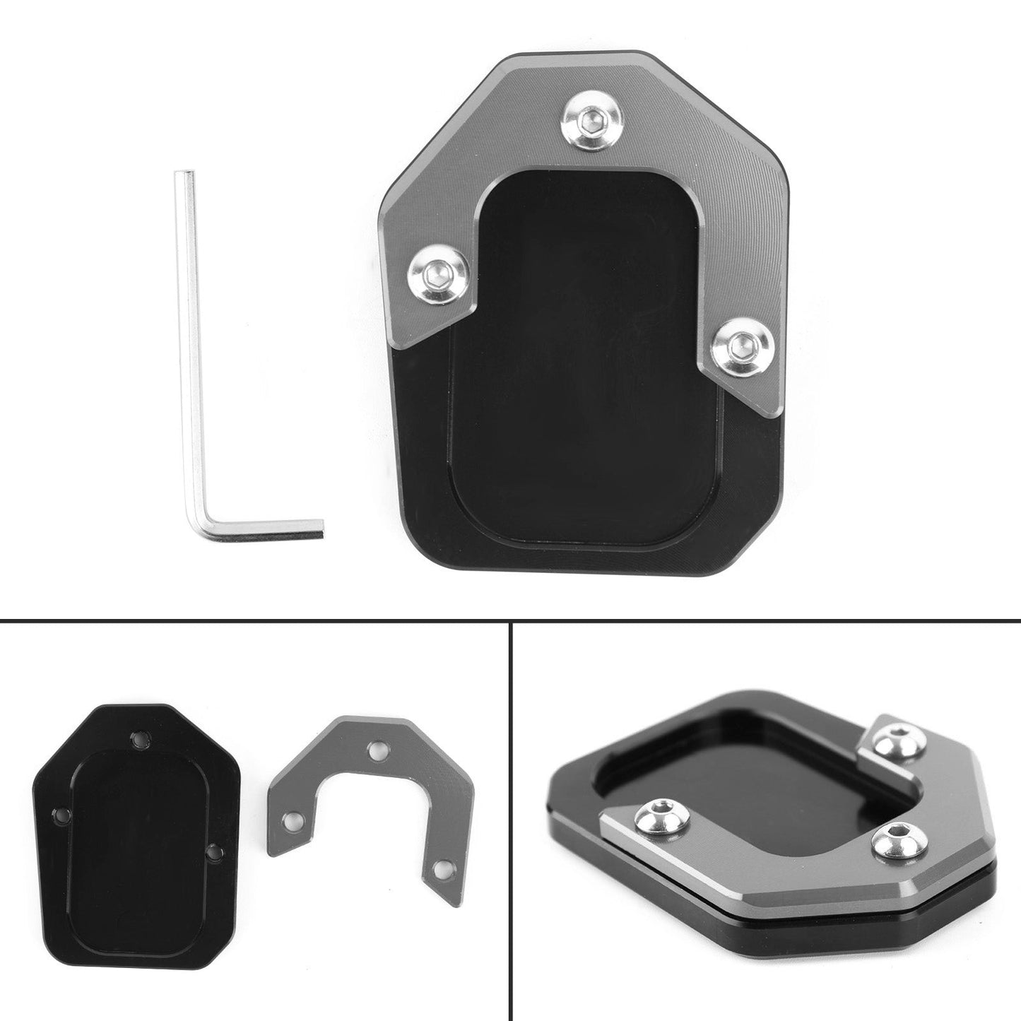 Kickstand Enlarge Plate Pad fit for BMW C400X 2018-2021 C400GT 2019-2021 Black