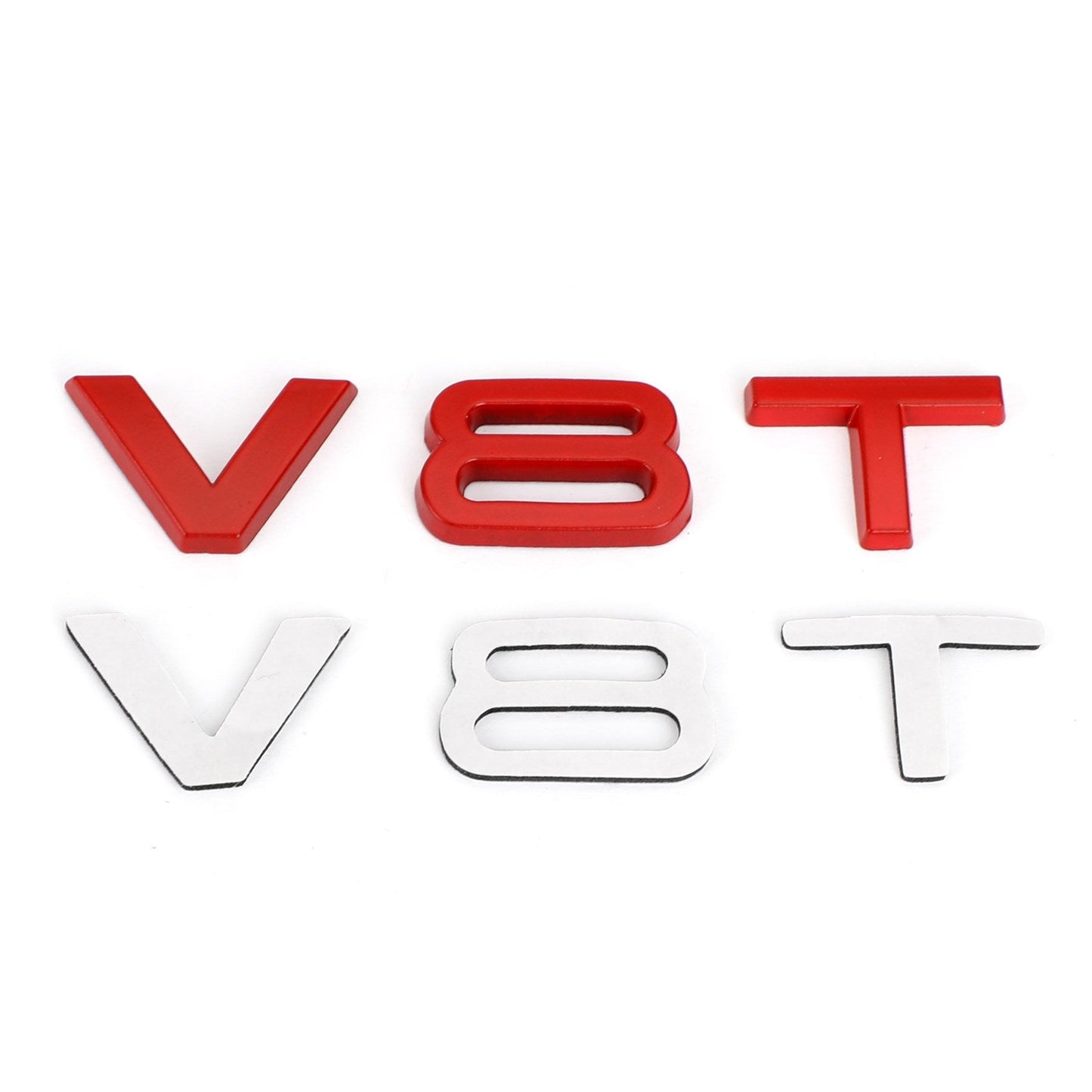 V8T Emblem Badge Fit For AUDI A1 A3 A4 A5 A6 A7 Q3 Q5 Q7 S6 S7 S8 S4 SQ5 Red