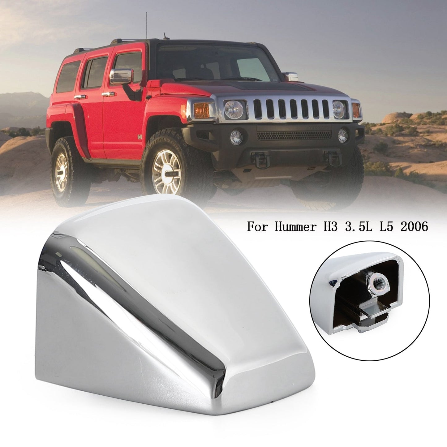 Chrome Front/Rear Outside Door Handle End Cap Cover For Hummer H3 2006-2010