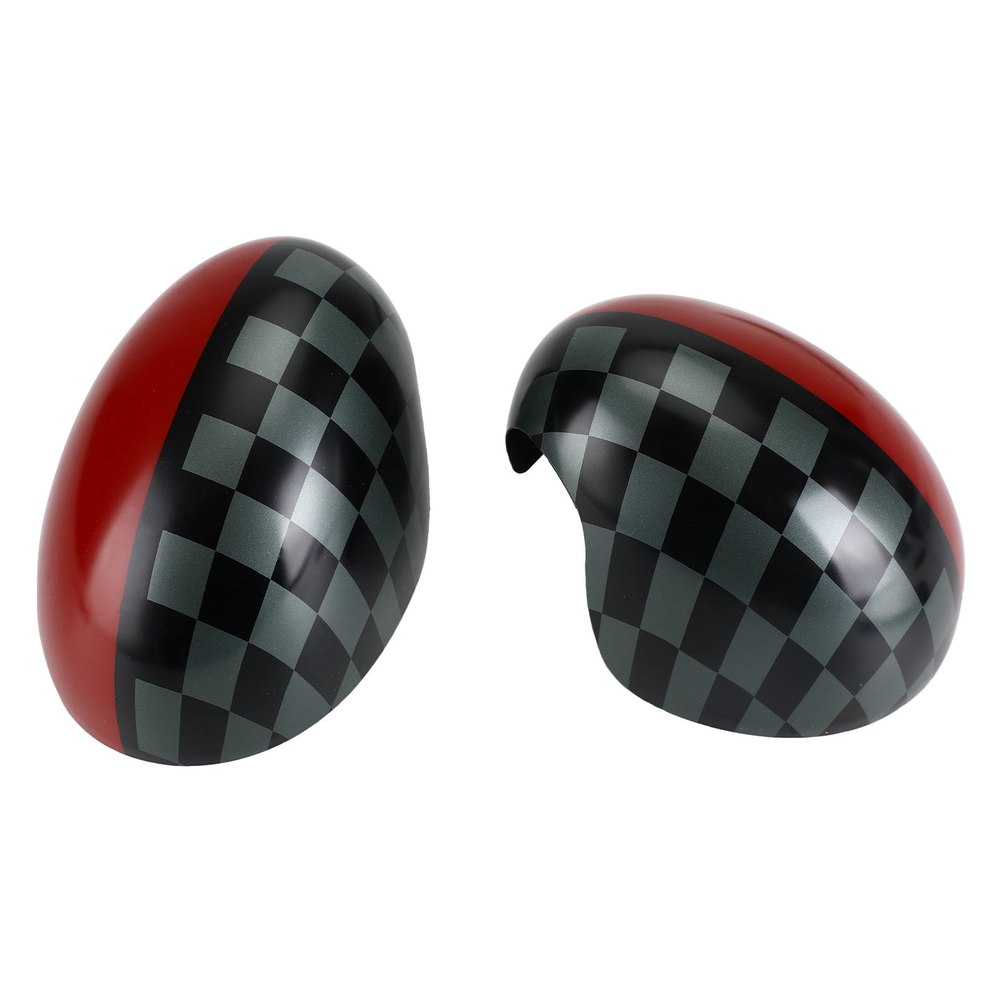 Black/Grey checkered Red Mirror Cover for MINI Cooper Hardtop F55 F56
