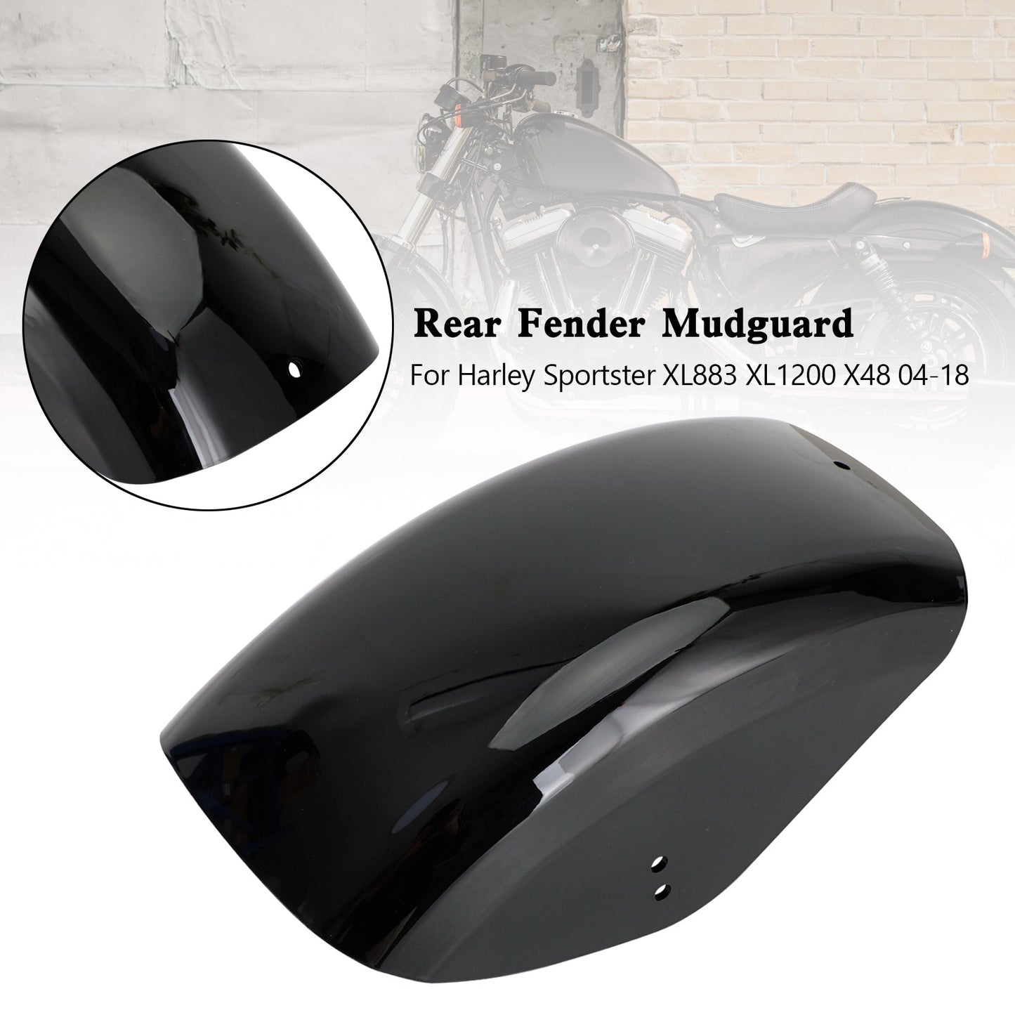 2004-2018 Sportster XL883 XL1200 X48 Forty-Eight ABS Rear Mudguard Fender