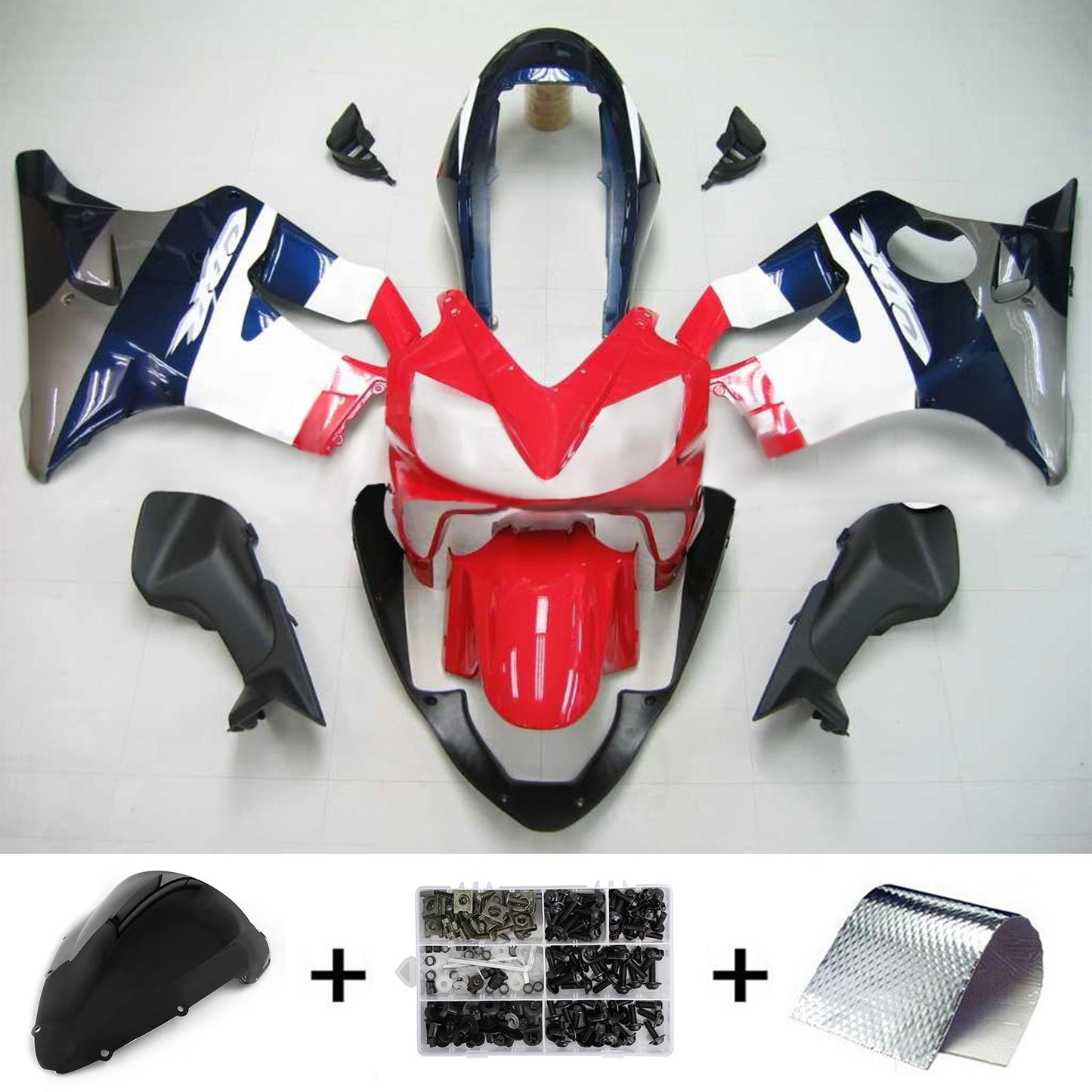 2004-2007 Honda CBR600 F4i Amotopart Injection Fairing Kit Bodywork Plastic ABS #126