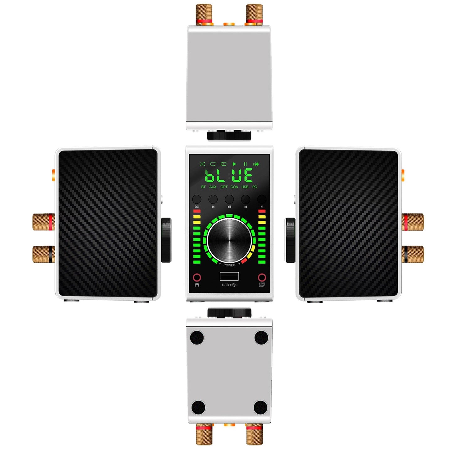 Mini Amplifier Digital HiFi Audio Bluetooth 5.0 Class D Amplifier 68W+68W Black