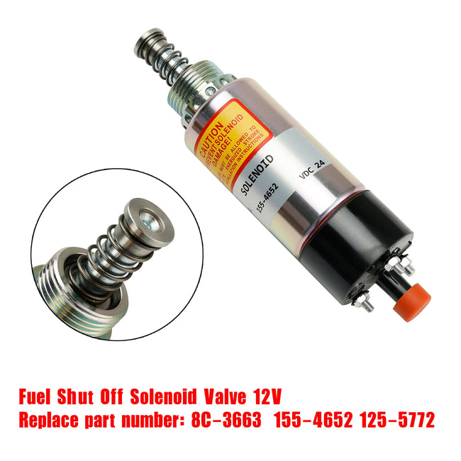 Fuel Shut Off Solenoid Valve 8C-3663 155-4652 125-5772 For CAT 3126 3114 3116