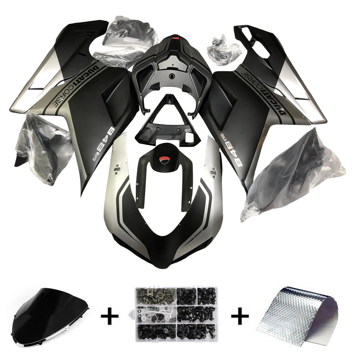 2007-2011 Ducati 1098 1198 848 Fairing Kit Bodywork ABS