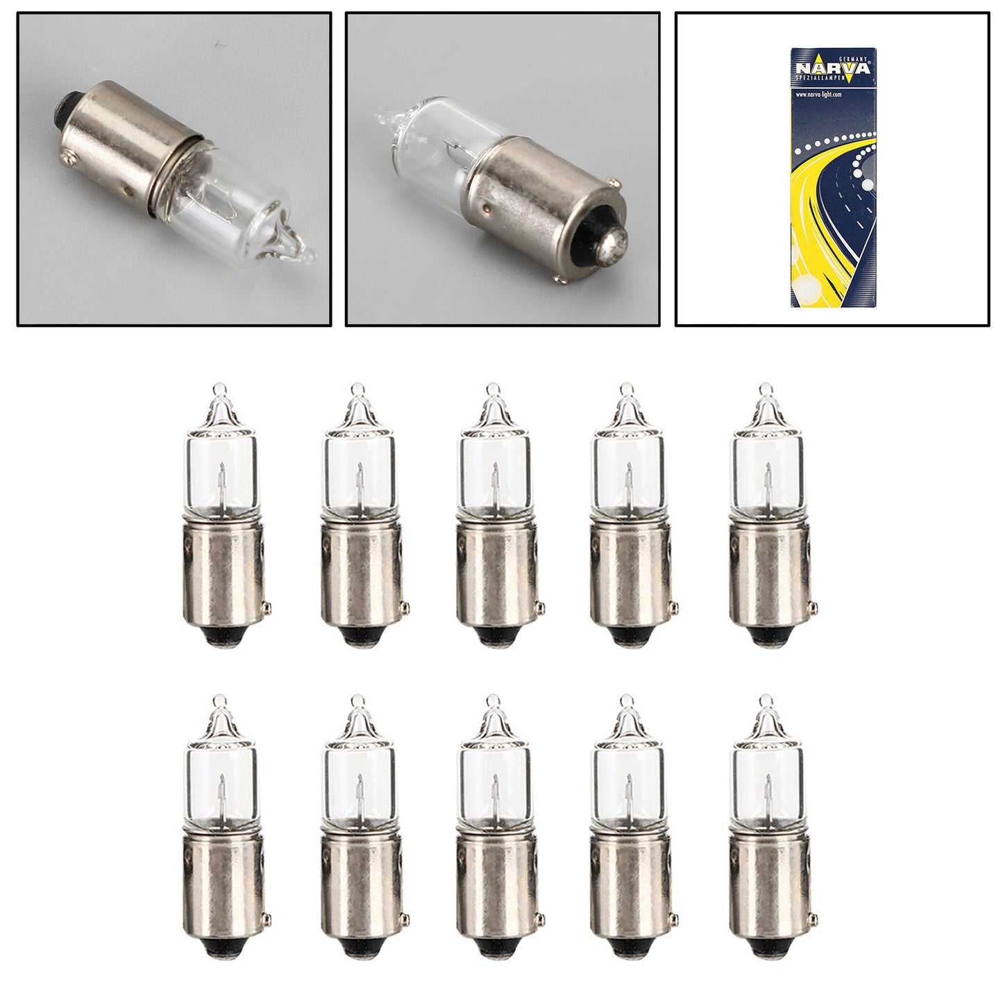 10x For NARVA 68161 Car Auxiliary Bulbs H6W 12V6W BAX9s