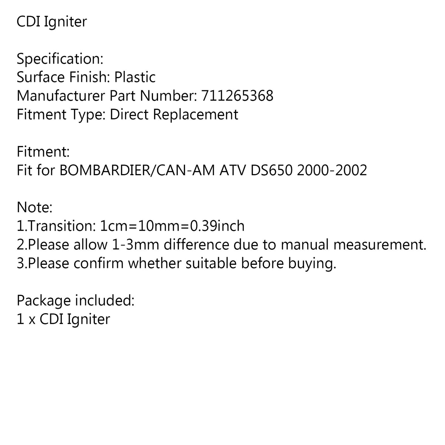 CDI Amplifier Box fit for Bombardier Can-Am DS650 DS 650 2000-2002 / 711265368