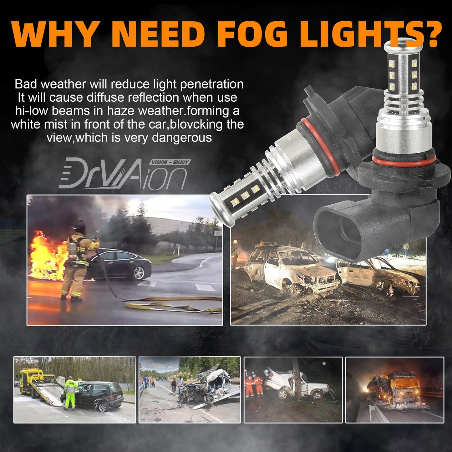 H8/H9/H11 LED Headlight 6000K 2000W 300000LM Low Beam bulbs High Power