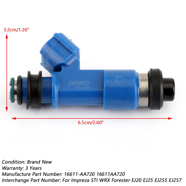 1x Dark Blue 565cc Fuel Injectors 16611AA720 For WRX / STI 16611-AA720 2.5L