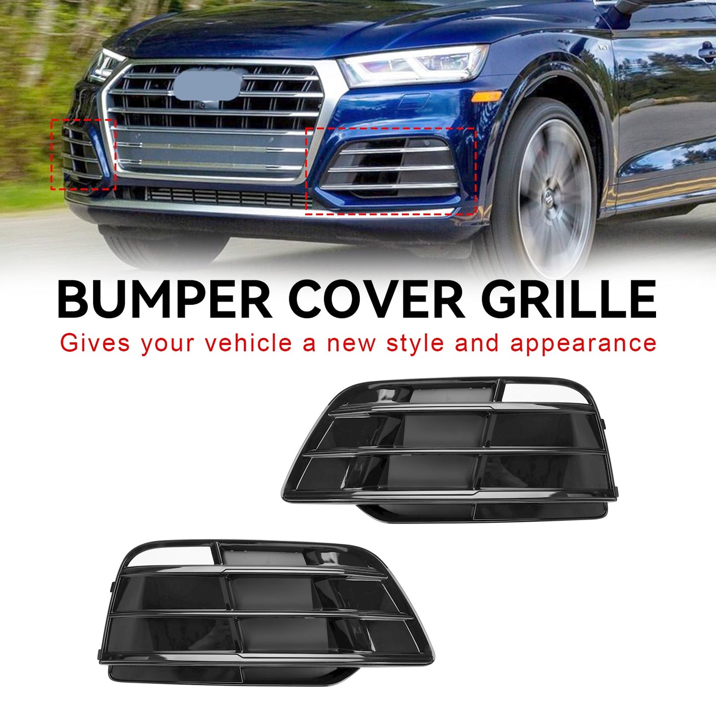 Front Bumper Grille Grill 80A807679MRU6 Fit Audi Q5 SQ5 Pre-Facelift 2018-2022