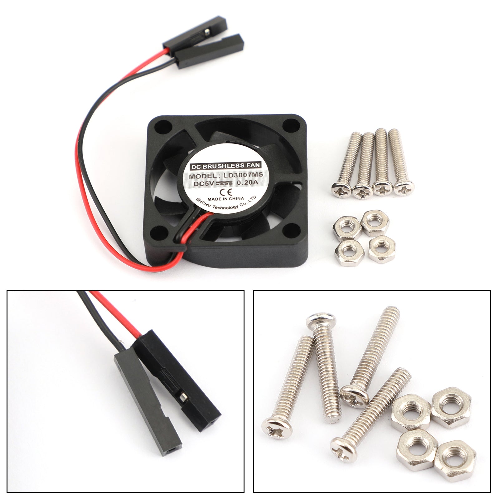 2 Pin 30MMx30MM 3007 5V Cooling Fan radiating For Raspberry Pi 3 Model ...