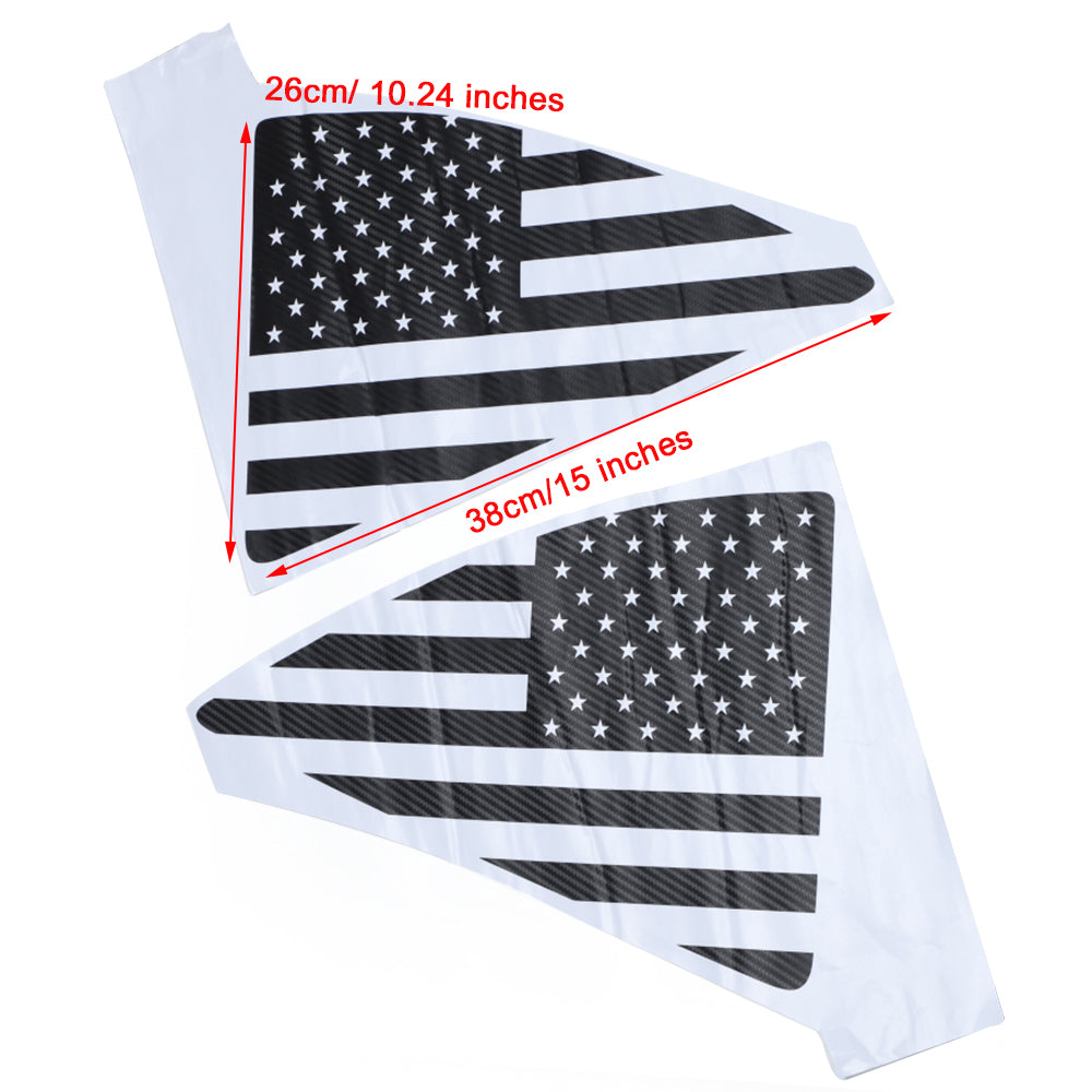 Rear Triangle Quarter Window USA Flag Decal Sticker Trim For Camaro 2010-2015