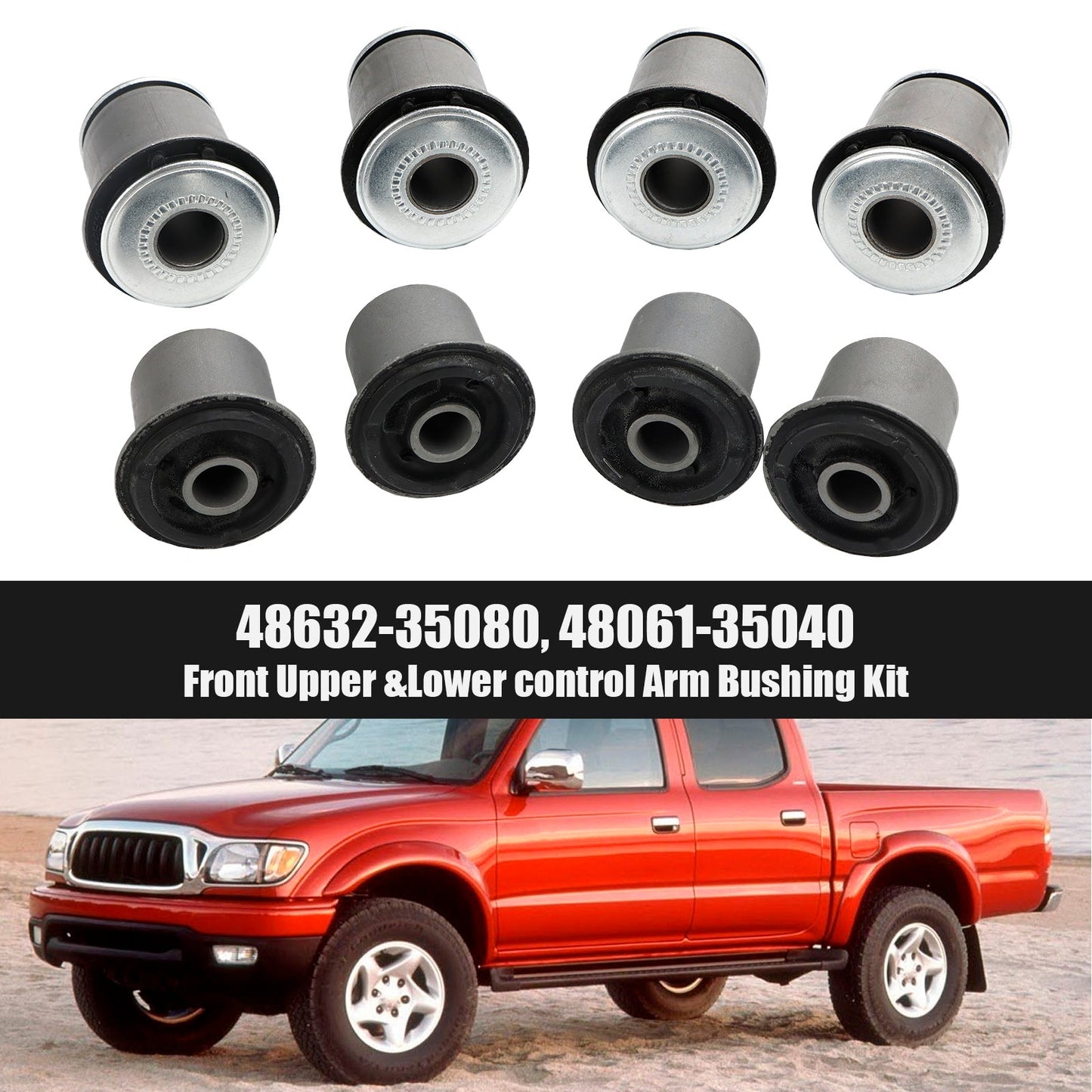 1996-2002 Toyota Land Cruiser Prado 90 95 Series Front Upper & Lower control Arm Bushing Kit Fedex Express