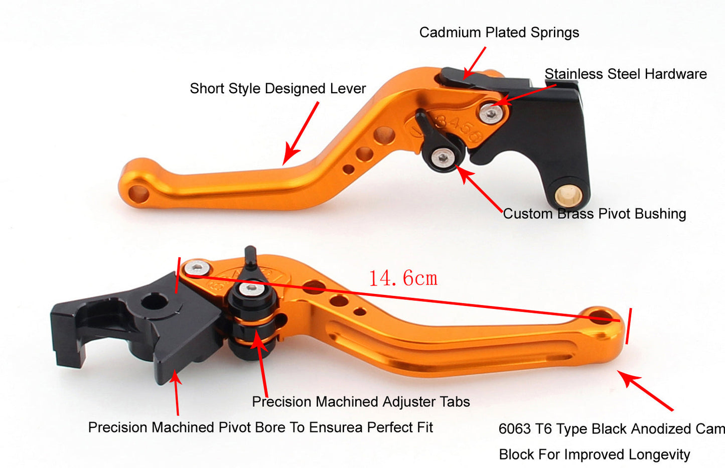 Short Brake & Clutch Lever For BMW S1000RR 15-2018 S1000R 15-18 (F-22/B-22H) BK