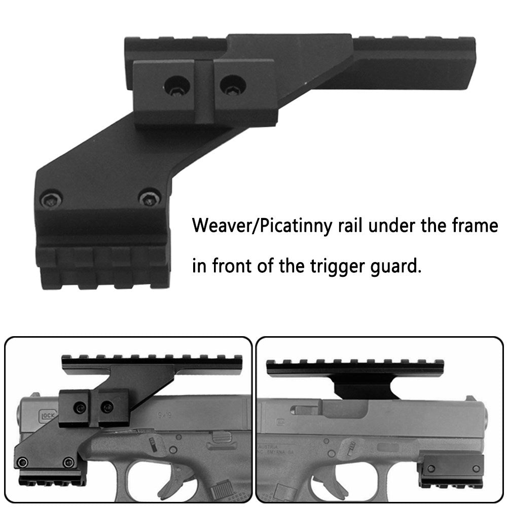 Tactical Pistol Handgun Scope Mount Weaver Rails For Red Green Dot Laser Sight