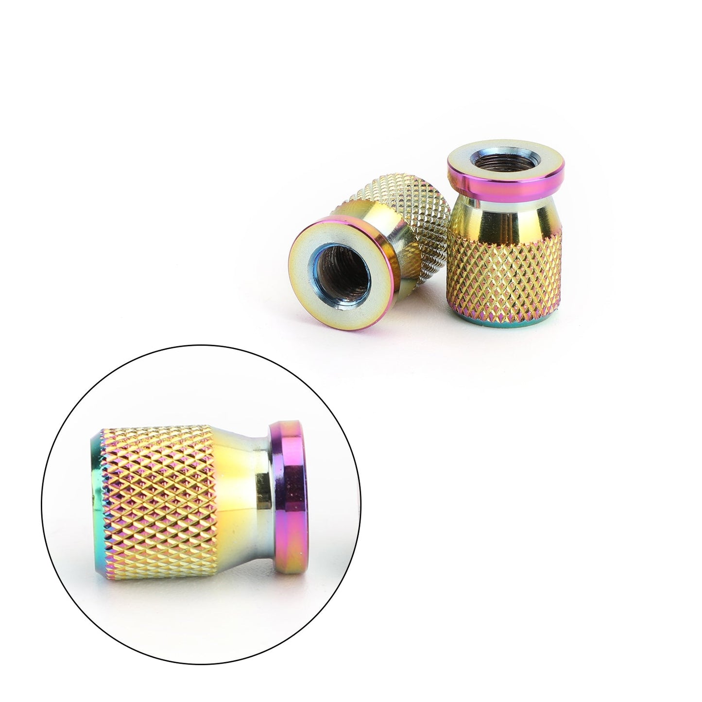 CNC Burnt Titanium Tire Valve Cap Cover Wheel Decoration Accessories 2pcs