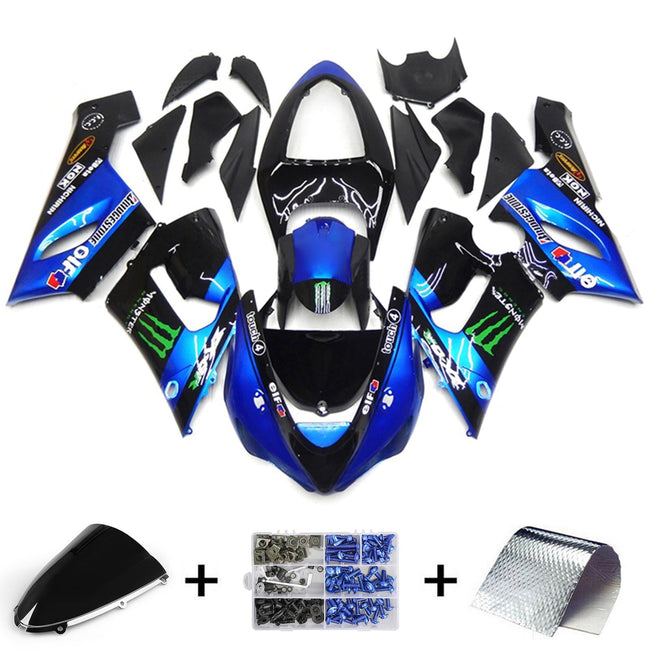 2005-2006 Kawasaki ZX6R 636 Fairing Kit Bodywork Plastic ABS